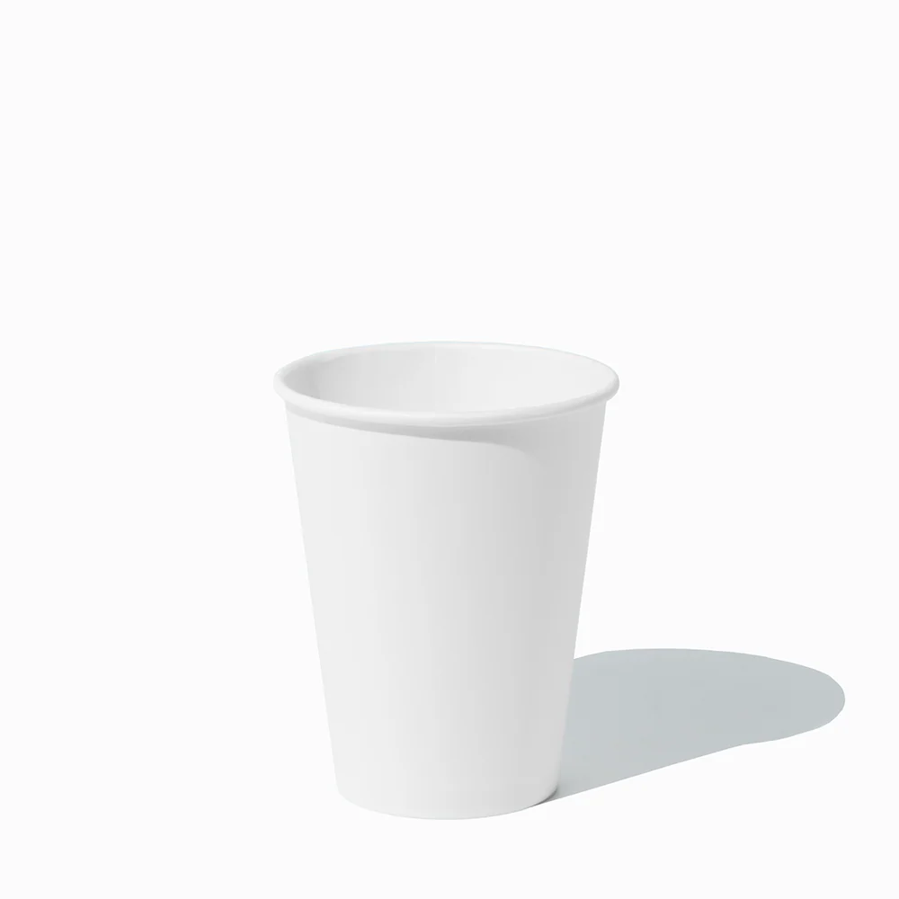 single layer white paper cup